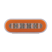 22 LED 6" Oval Clear Lens With Halo Insert GloLight Light - Amber LEDs/Amber Insert (Card)