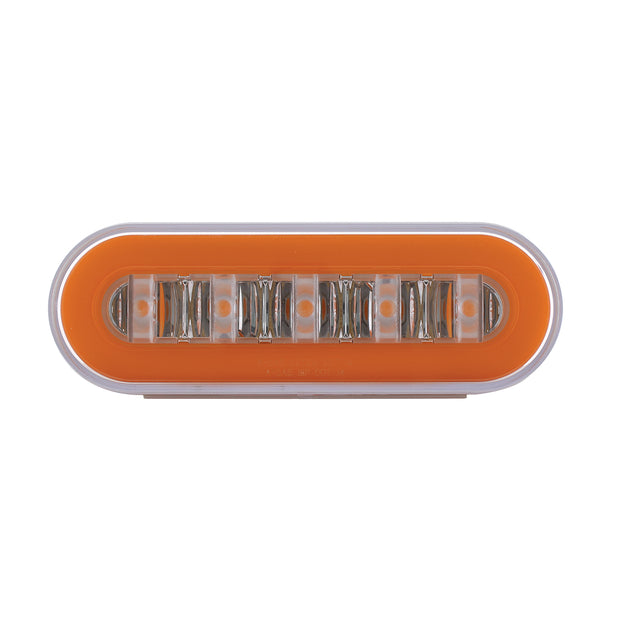 22 LED 6" Oval Clear Lens With Halo Insert GloLight Light - Amber LEDs/Amber Insert (Card)