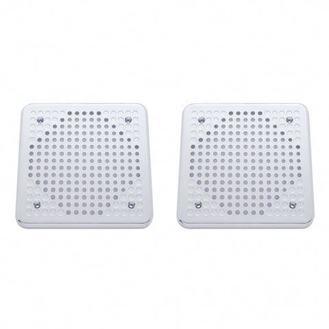 Chrome 5-5/8" Square Speaker Cover For Various Kenworth Models (Pair)