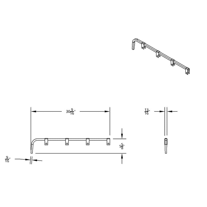 Black Straight Mud Flap Hangers - No Coil (Pair)