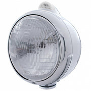 Chrome Guide 682-C Style Headlight H6024 & LED Turn Signal - Clear Lens