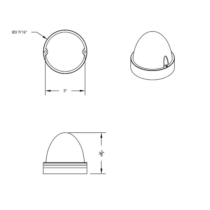 17 LED Beehive Flush Mount Kit - Amber LED/Clear Lens