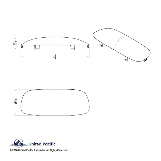 Center Dome Light Lens For Kenworth W900L/T800 (2006-2014) And T660 (2008-2014) - Blue