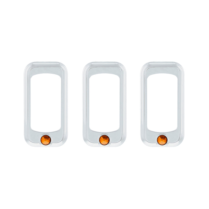 Rocker Switch Bezel For Peterbilt/ Kenworth With Copper Crystal (3-Pack)