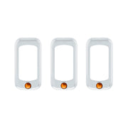 Rocker Switch Bezel For Peterbilt/ Kenworth With Copper Crystal (3-Pack)