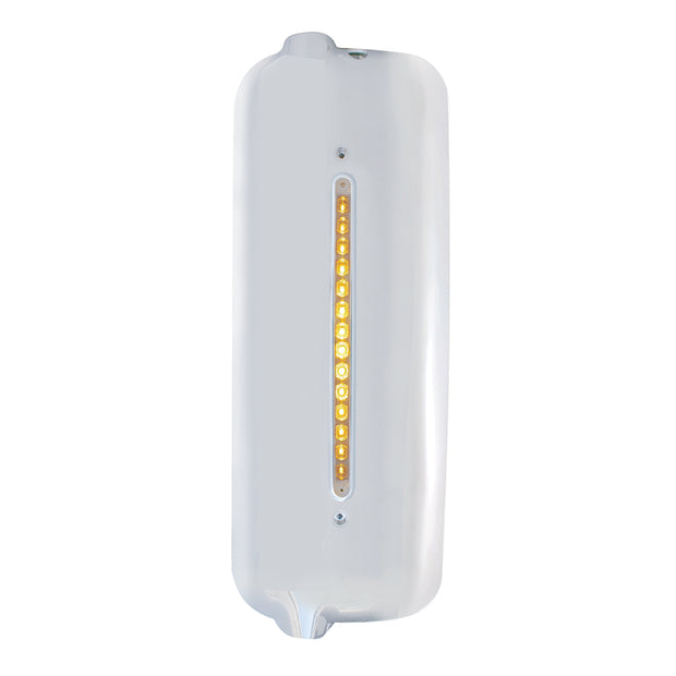 Mirror Cover With 14 LED 12" Light Bar For 2005 & Older Freightliner (Driver) - Amber LED/Clear Lens
