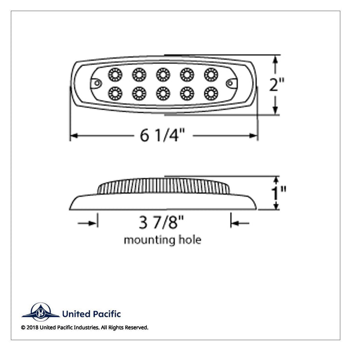 10 LED Reflector Rectangular Light (Clearance/Marker) - Red LED/Red Lens