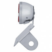 Chrome Horizontal Side Mount License Bracket For Motorcycle With 1928 LED "DUO Lamp" Tail Light