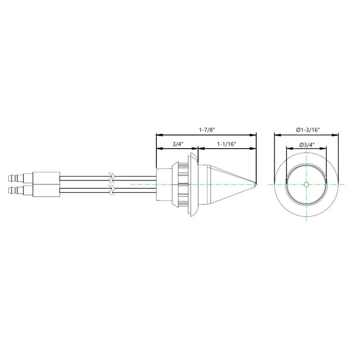 4 LED Dual Function 3/4" Mini Spike Light With SS Bezel (Clearance/Marker) - Amber LED/Clear Lens