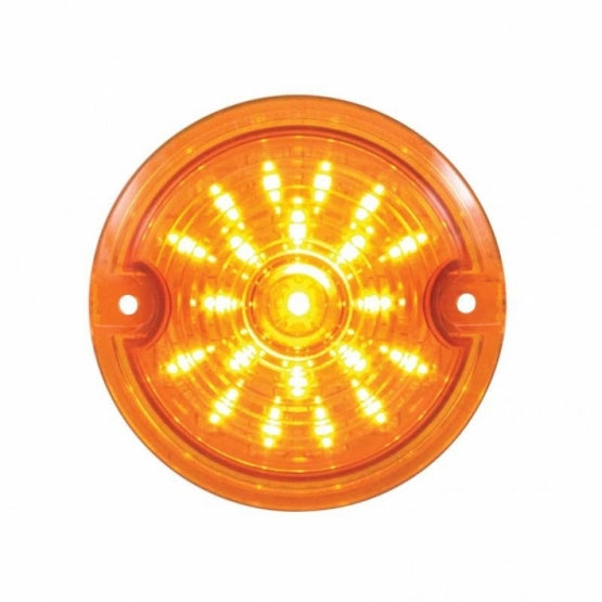 21 LED 3-1/4" Signal Light For Harley Motorcycle With 1156 Plug - Amber LED/Amber Lens