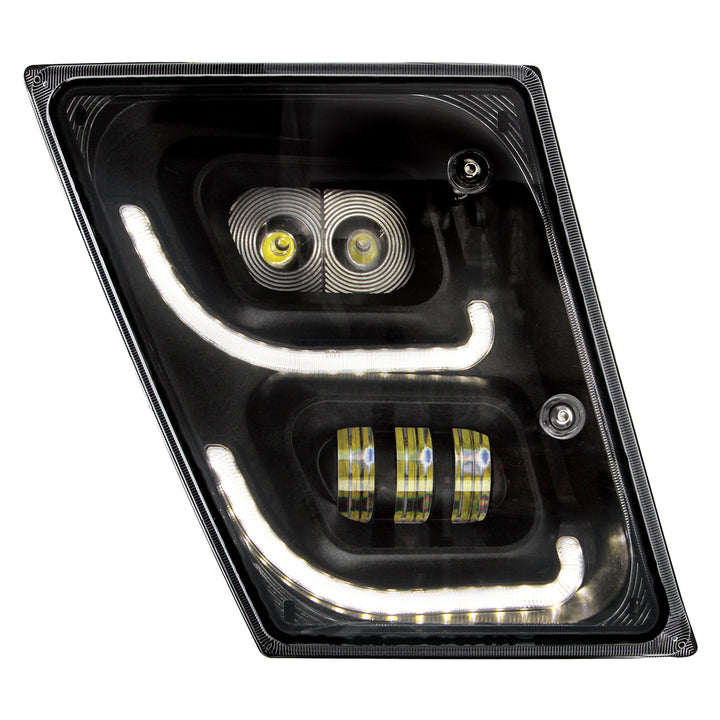 "Blackout" High Power LED Fog Light With LED DRL &amp; Position Light For 2003-2017 Volvo VN/VNL - Passenger