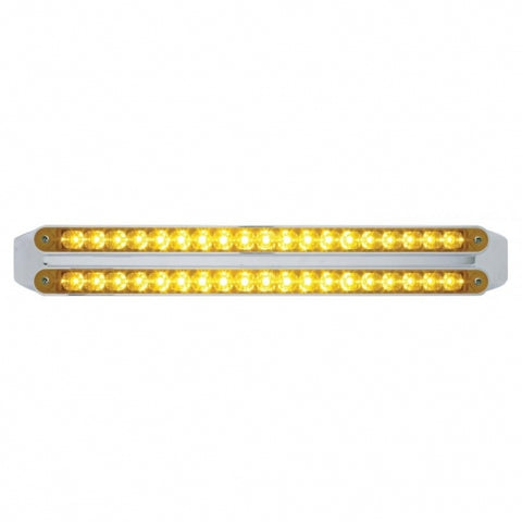 Dual 19 LED 12" Reflector Turn Signal Light Bars - Amber LED/Amber Lens