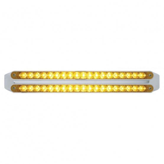 Dual 19 LED 12" Reflector Turn Signal Light Bars - Amber LED/Amber Lens