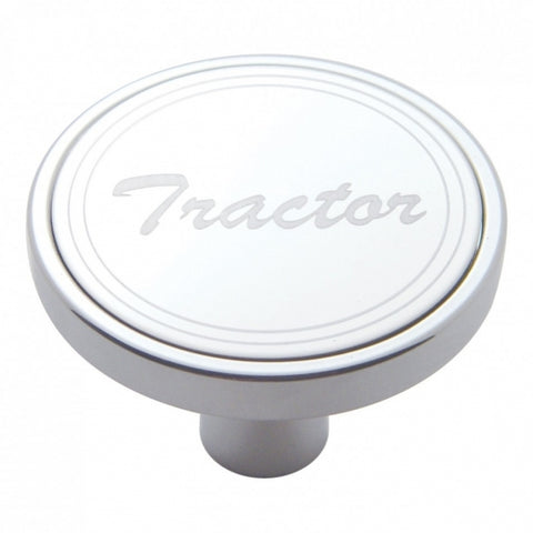 "Tractor" Short Air Valve Knob - Stainless Plaque With Cursive Script