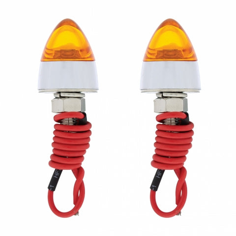 LED Bullet License Plate Fastener - Amber (2-Pack)