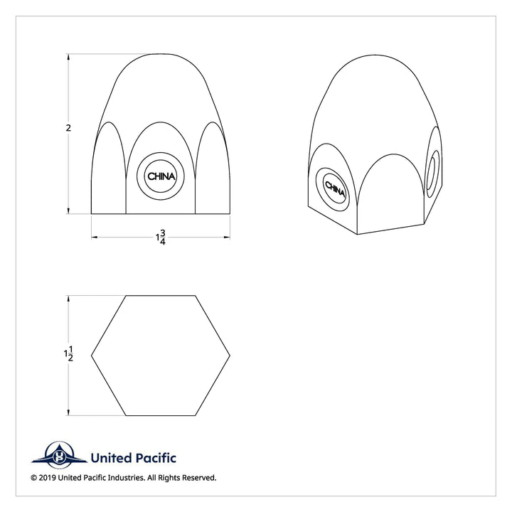 1-1/2" x 2" Chrome Steel Bullet Nut Covers (10-Pack)