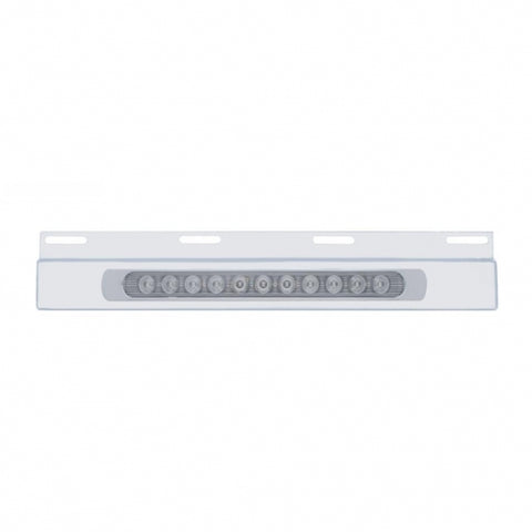 Stainless Top Mud Flap Plate With 11 LED 17" Light Bar & Bezel - Red LED/Clear Lens (Each)