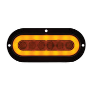 22 LED 6" Oval Flange Mount GloLight (Turn Signal) - Amber LED/Amber Lens