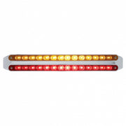 Dual 14 LED 12" Light Bars - Amber & Red LED/Amber & Red Lens