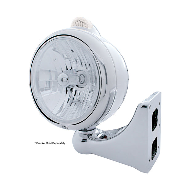 Stainless Steel Guide 682-C Headlight Crystal H4 & Dual Mode LED Signal - Clear Lens
