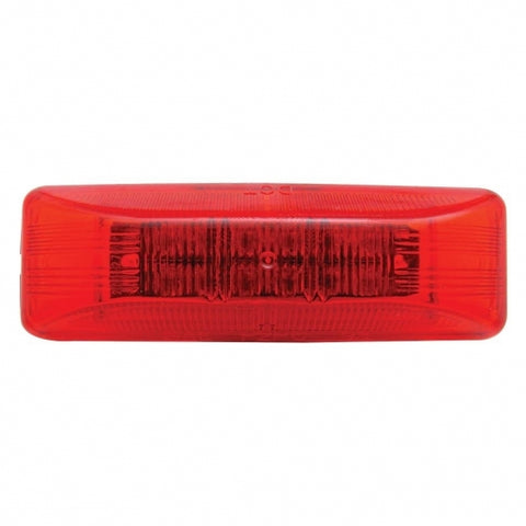 12 LED Rectangular Light (Clearance/Marker) - Red LED/Red Lens
