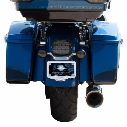 Eagle Motorcycle License Plate Frame - Chrome