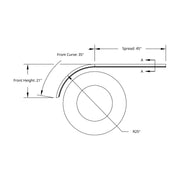 80" 430 Stainless Steel (16ga) Smooth Half Fender - SE Series (Pair)