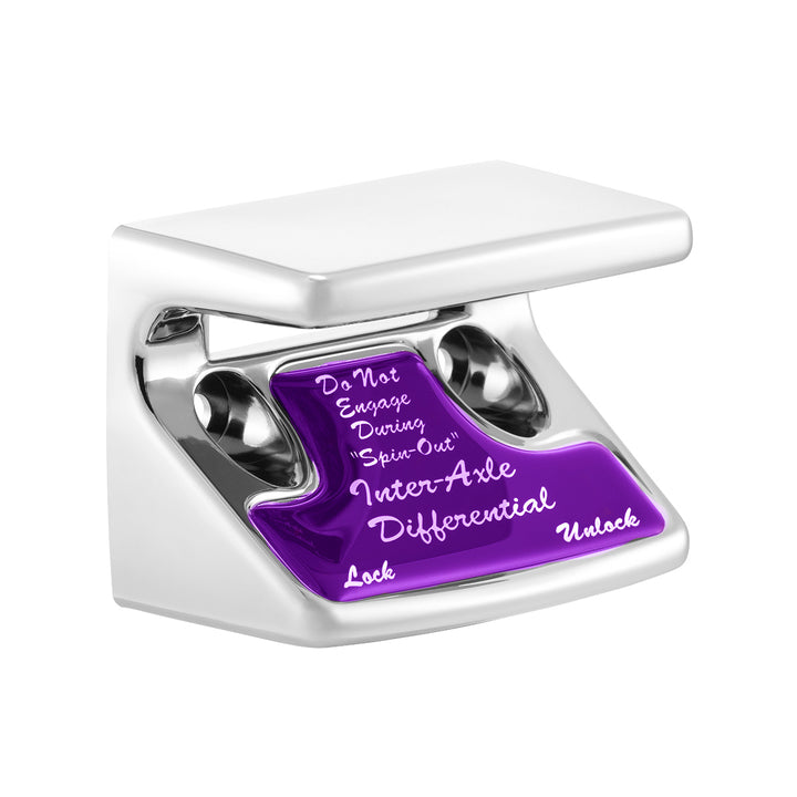 Chrome Plastic Axle/Differential Switch Guard With Glossy Sticker For 1990-2010 Freightliner Classic-Purple