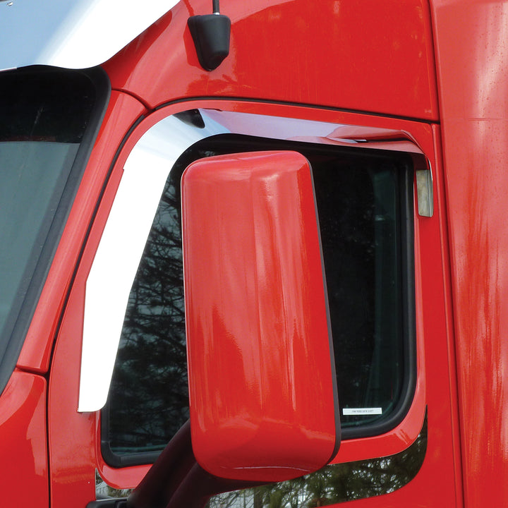 Stainless Door Window Vent Visor For Peterbilt 567/579 &amp; Kenworth T680/T880 (Pair)