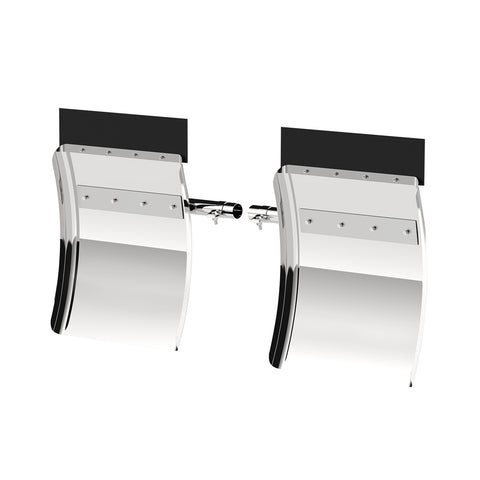 24" X 27" 430 Stainless Quarter Fender With Tube Bracket Set (Pair)