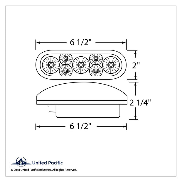 7 LED 6" Oval Reflector Turn Signal Light - Amber LED/Amber Lens