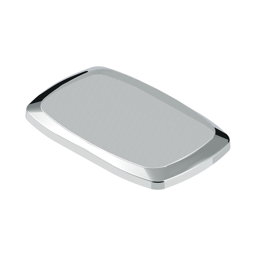 Chrome Rectangular Speaker Cover For Peterbilt 389 (2008+), 388 (2008-2014),&amp; 335 (2006-2014)
