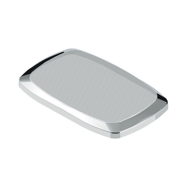 Chrome Rectangular Speaker Cover For Peterbilt 389 (2008+), 388 (2008-2014),&amp; 335 (2006-2014)