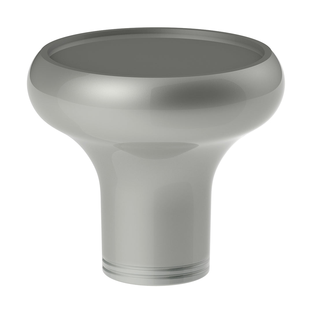 Deluxe Aluminum Screw-On Air Valve Knob With Multi-Color Glossy Tractor Sticker - Liquid Silver