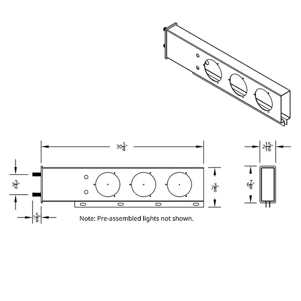 3-3/4" Bolt Pattern Stainless Spring Loaded Light Bar With 6X 4" Lights & Visors (Pair)