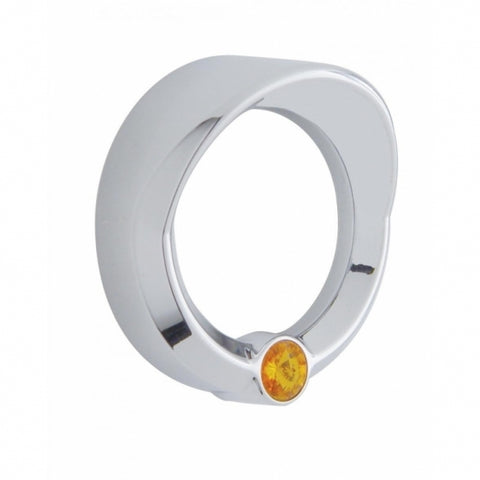 Signature Series Small Gauge Bezel With Visor For Freightliner - Amber Crystal