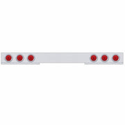 Stainless 1 Piece Rear Light Bar With 6X 10 LED 4" Lights & Bezels - Red LED/Red Lens