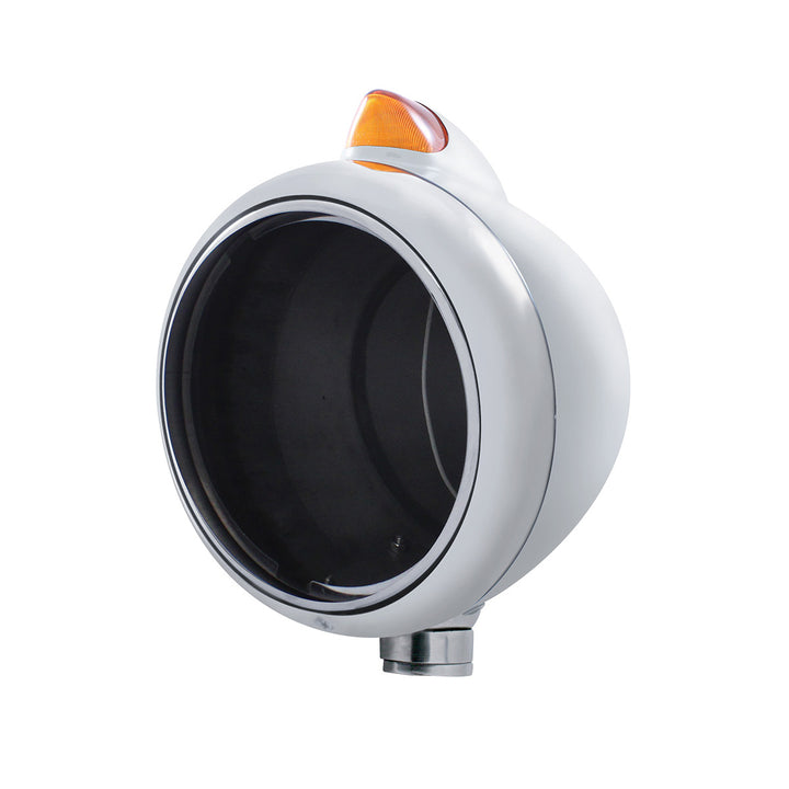 Stainless Steel Guide 682-C Headlight No Bulb &amp; Original Style LED Signal-Amber Lens