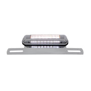 Chrome License Plate Light & Bracket With White LED Backup Light - White LED/Clears Lens