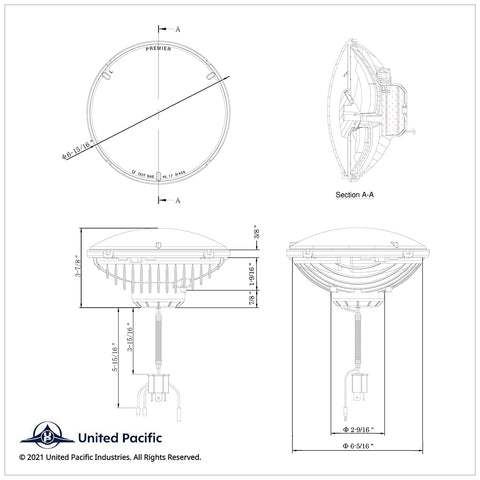 ULTRALIT - High Power LED 7" Headlight With White Position Light Bar