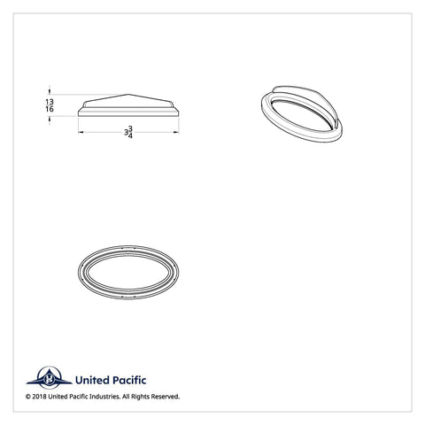 Chrome Plastic Bezels With Visor For 3" X 1-1/8" Peterbilt Door Emblem (Card of 2)