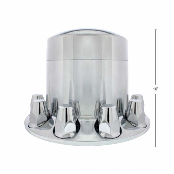 Chrome Plastic Extra Tall Rear Axle Cover With 33mm Thread-On Nut Covers