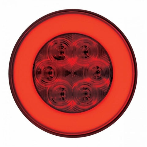 3-3/4" Bolt Pattern Deluxe SS Spring Loaded Bar W/6X 21 Red LED 4" GloLight -Red Lens (Pair)