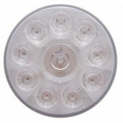 3-3/4" Bolt Pattern Deluxe SS Spring Loaded Bar W/6X 10 LED 4" Lights -Red LED/Clear Lens (Pair)