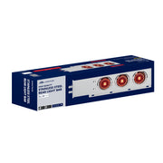 2" Bolt Pattern SS Spring Loaded Bar With 6X 4" 13 LED Abyss Lights & Visors - Red LED/Clear Lens (Pair)