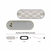 10 LED 6" Oval Utility Light Kit - White LED/Clear Lens