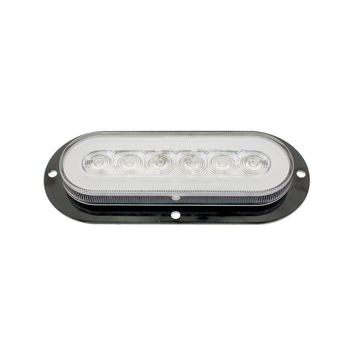 22 LED 6" Oval Flange Mount GloLight (Turn Signal) - Amber LED/Clear Lens