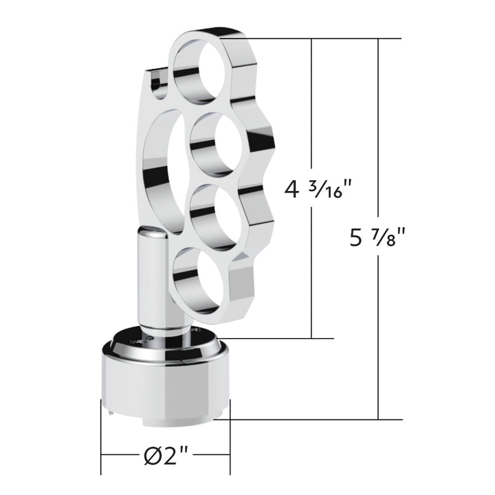 Thread-On Knuckle Gearshift Knob With Chrome 13/15/18 Speed Adapter - Chrome