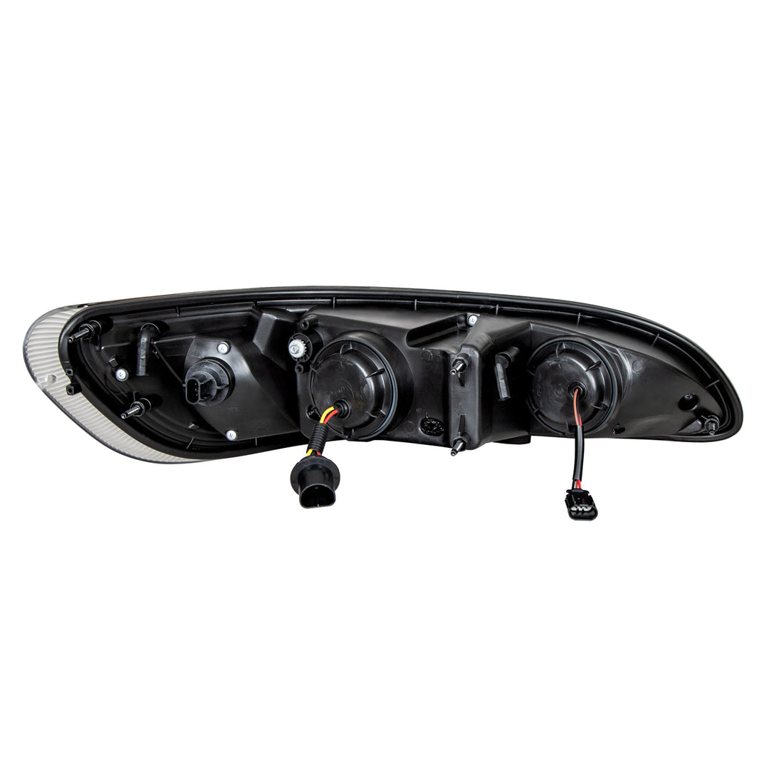 Black Projection Headlight W/LED Dual Function Light Bar For PB 386 (2005-2015) &amp; 387 (1999-2010) - Driver