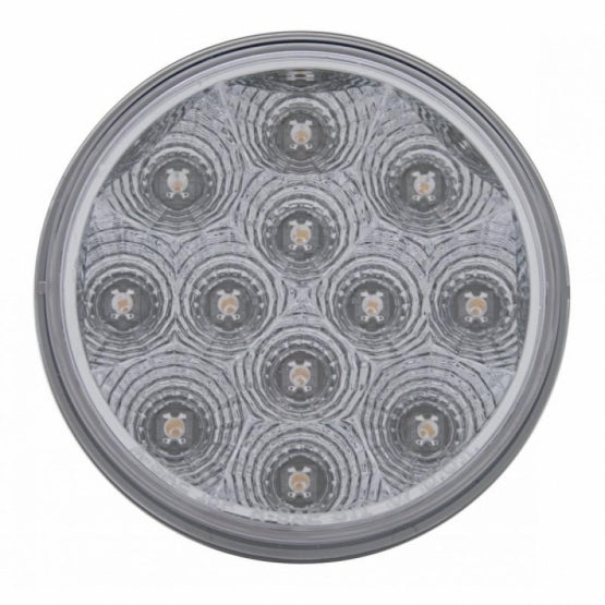 12 LED 4" Round Reflector Light (Stop, Turn &amp; Tail) - Red LED/Clear Lens